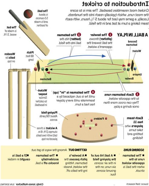 Hvordan man spiller cricket. Find en oval felt at spille på.